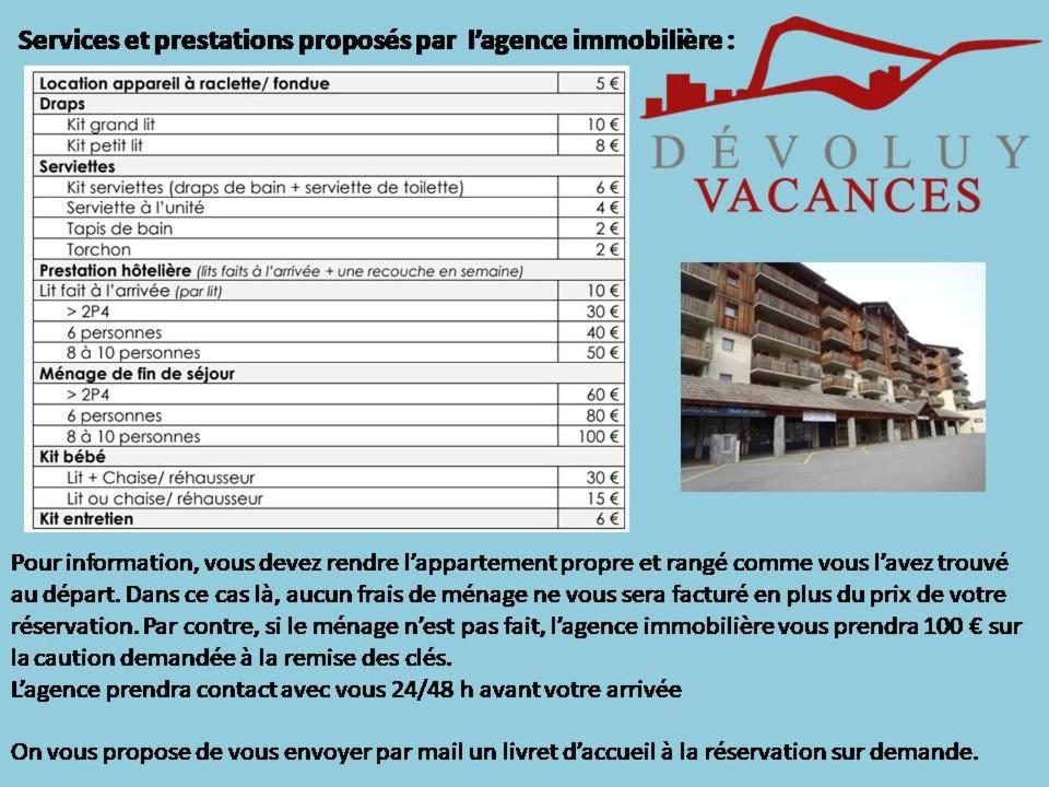 Appartement 8-10 Personnes Superdevoluy Hautes Alpes Rez De Chaussee Vue Panoramique 3 Chambres Saint-Étienne-en-Dévoluy Buitenkant foto